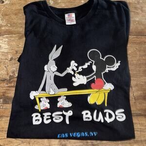 Best Buds Mickey And Bugs Las Vegas XL Tee bayside